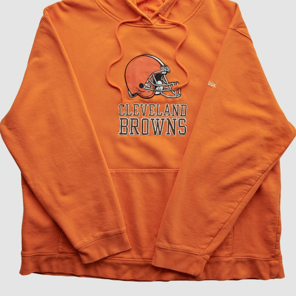 Cleveland Browns Reebok 2000s Hooded Pullover Sweatshirt - Orange Vintage cheap