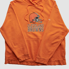 Cleveland Browns Reebok 2000s Hooded Pullover Sweatshirt - Orange Vintage cheap