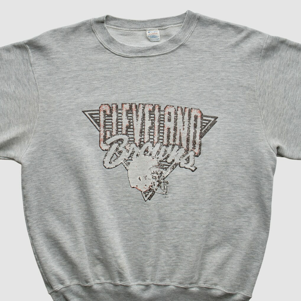Cleveland Browns Champion 90s Pullover Sweatshirt - Heather Gray Vintage sale