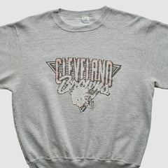 Cleveland Browns Champion 90s Pullover Sweatshirt - Heather Gray Vintage sale