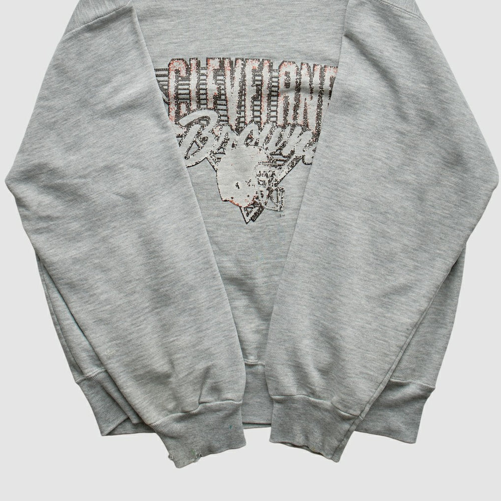 Cleveland Browns Champion 90s Pullover Sweatshirt - Heather Gray Vintage sale