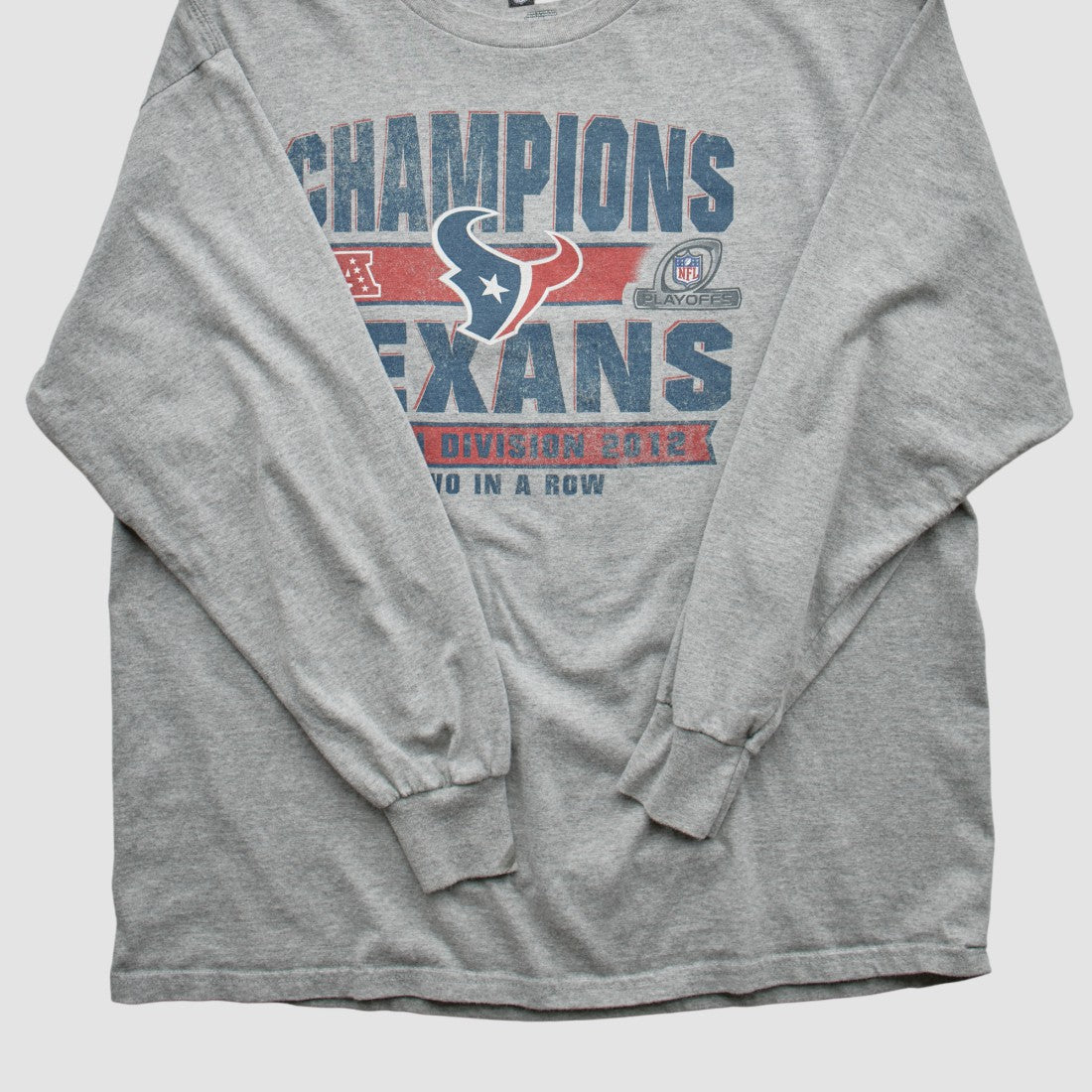Houston Texans Team Edition Apparel 2012 Long Sleeve T-shirt - Heather Gray Vintage sale