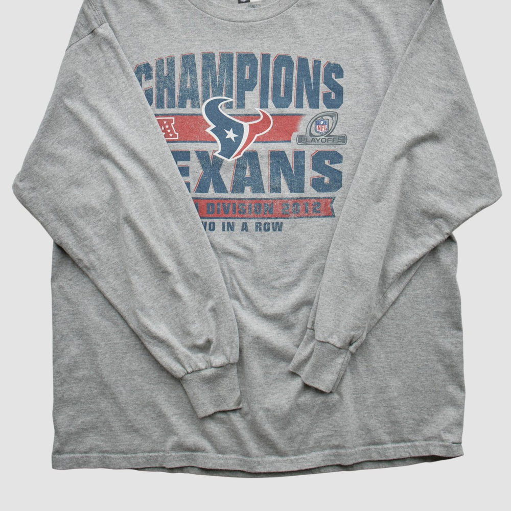 Houston Texans Team Edition Apparel 2012 Long Sleeve T-shirt - Heather Gray Vintage sale