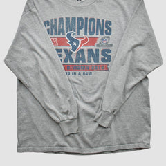 Houston Texans Team Edition Apparel 2012 Long Sleeve T-shirt - Heather Gray Vintage sale