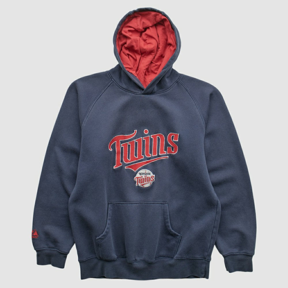 Minnesota Twins Majestic 2000s Hooded Pullover Sweatshirt Navy Vintage