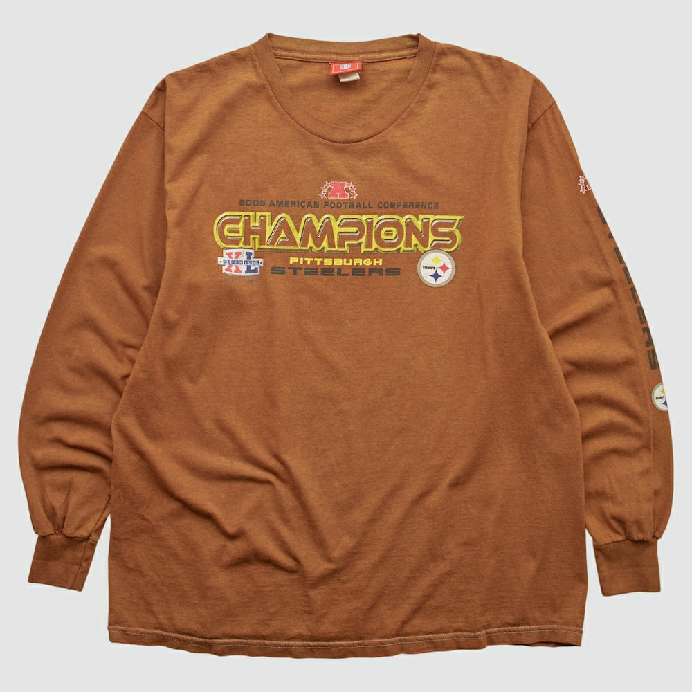 Pittsburgh Steelers NFL 2006 Long Sleeve T-shirt - Brown Vintage cheap