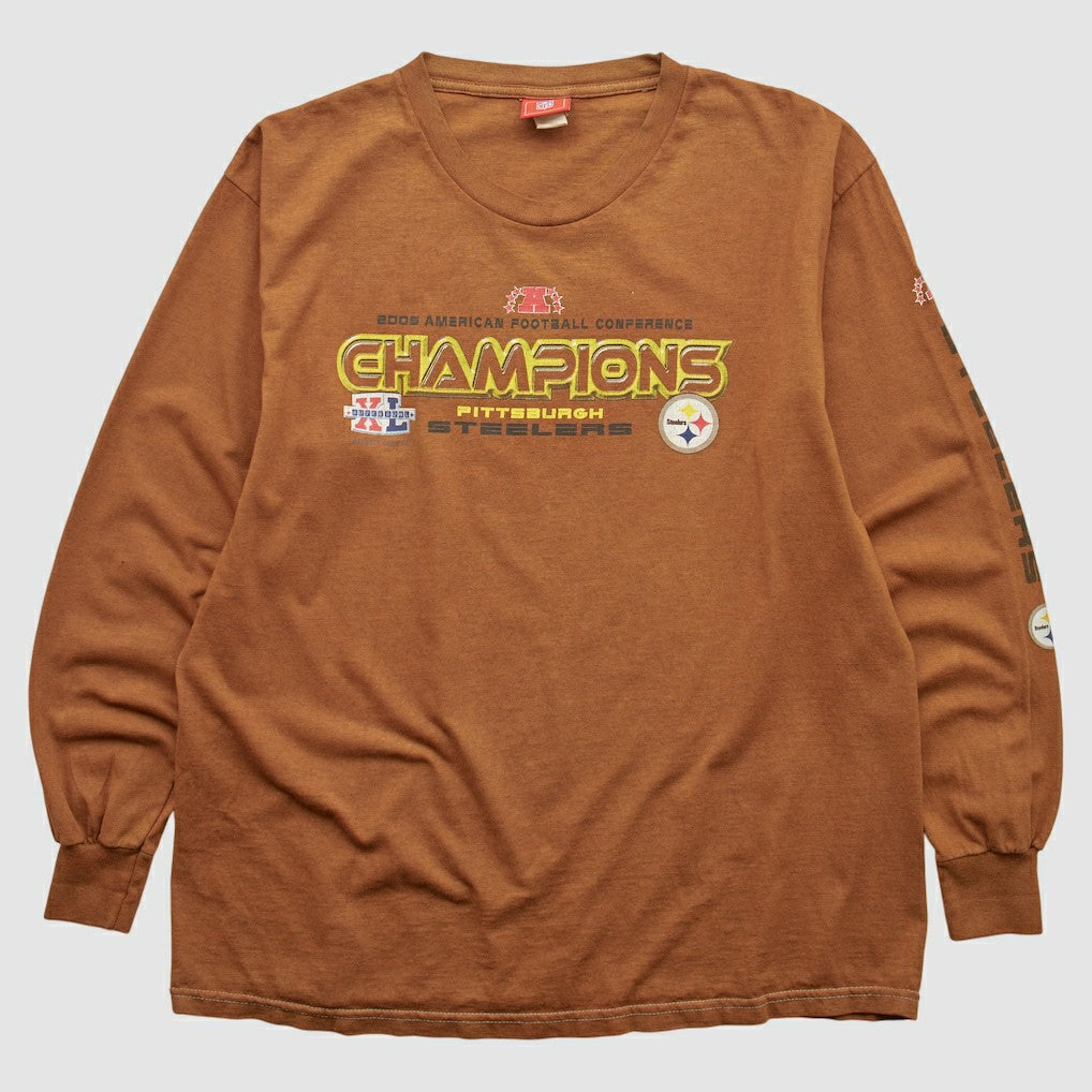 Pittsburgh Steelers NFL 2006 Long Sleeve T-shirt - Brown Vintage cheap