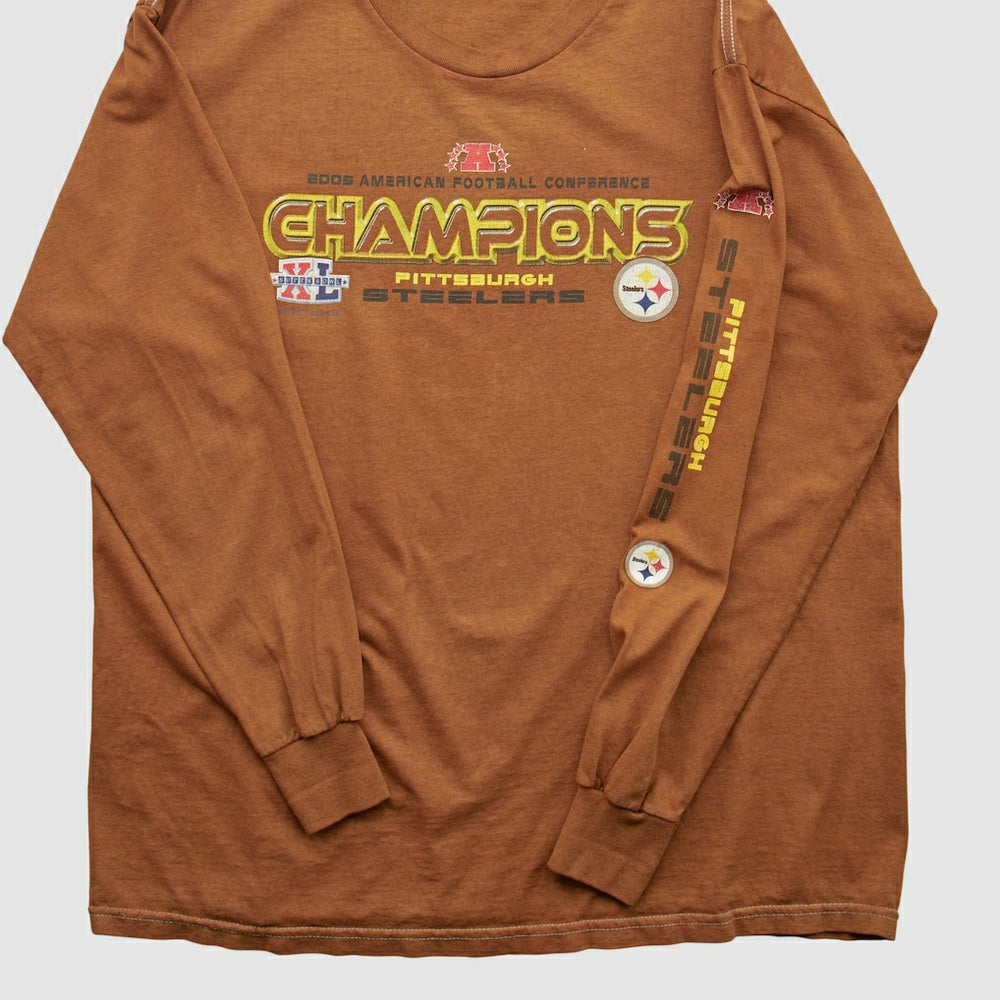 Pittsburgh Steelers NFL 2006 Long Sleeve T-shirt - Brown Vintage cheap
