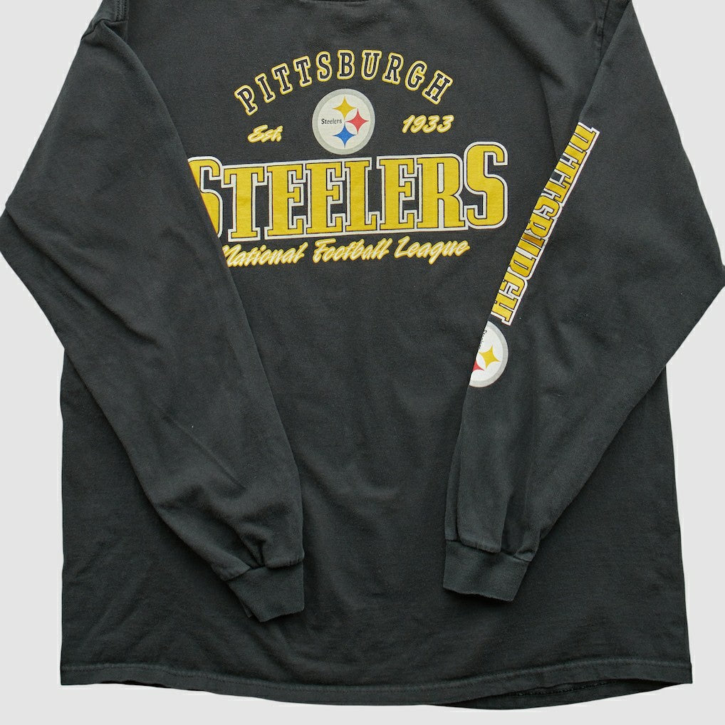 Pittsburgh Steelers NFL 2000s Long Sleeve T-shirt - Black Vintage on sale