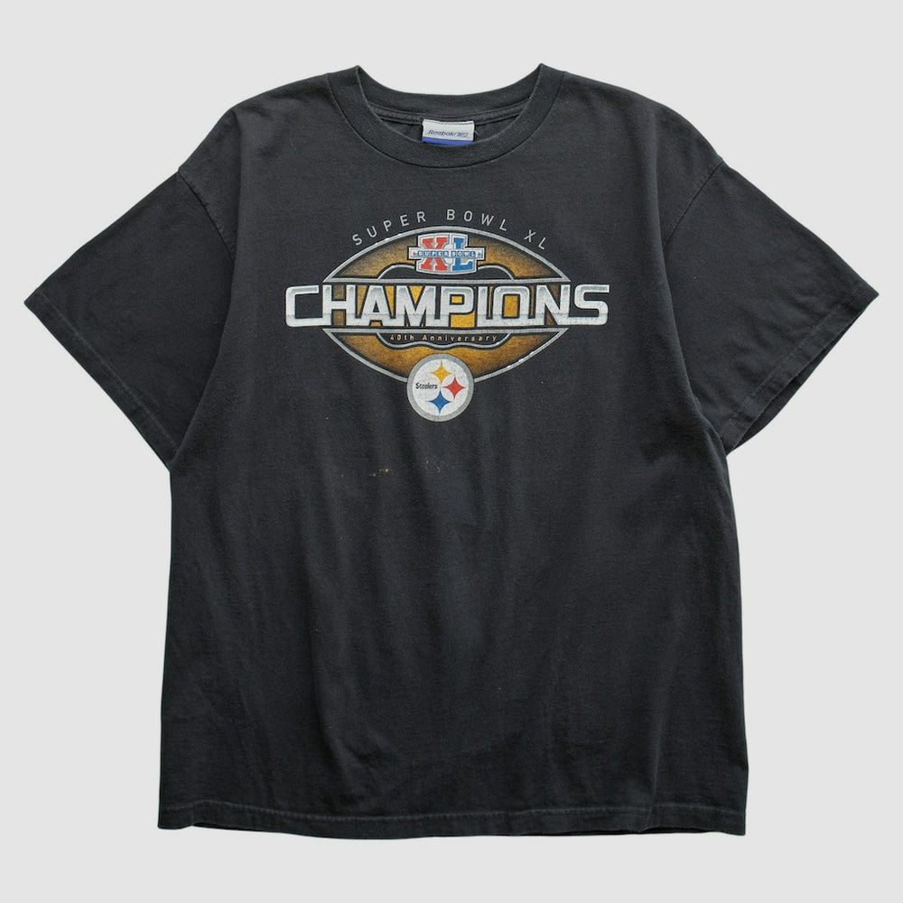Pittsburgh Steelers Reebok 2006 T-shirt - Black Vintage on sale