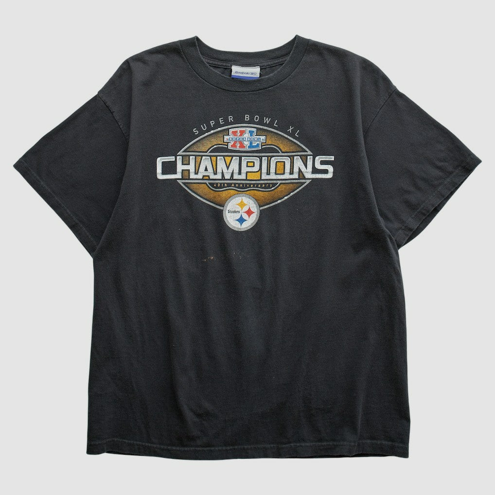 Pittsburgh Steelers Reebok 2006 T-shirt - Black Vintage on sale