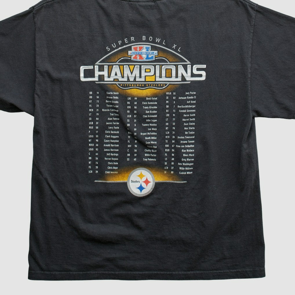 Pittsburgh Steelers Reebok 2006 T-shirt - Black Vintage on sale