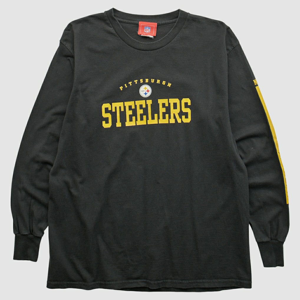 Pittsburgh Steelers NFL 2000s Long Sleeve T-shirt - Black Vintage discount