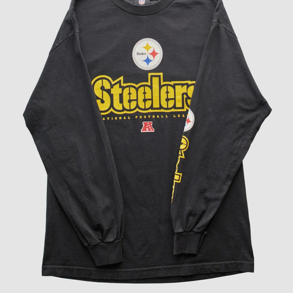 Pittsburgh Steelers NFL 2010s Long Sleeve T-shirt - Black Vintage on sale