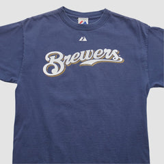 Milwaukee Brewers Majestic 2008 T-shirt Navy Vintage
