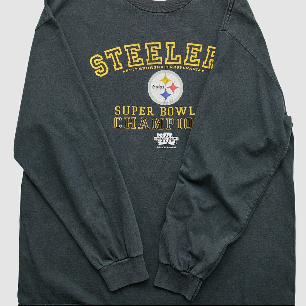Pittsburgh Steelers Alstyle 2006 Long Sleeve T-shirt - Black Vintage sale