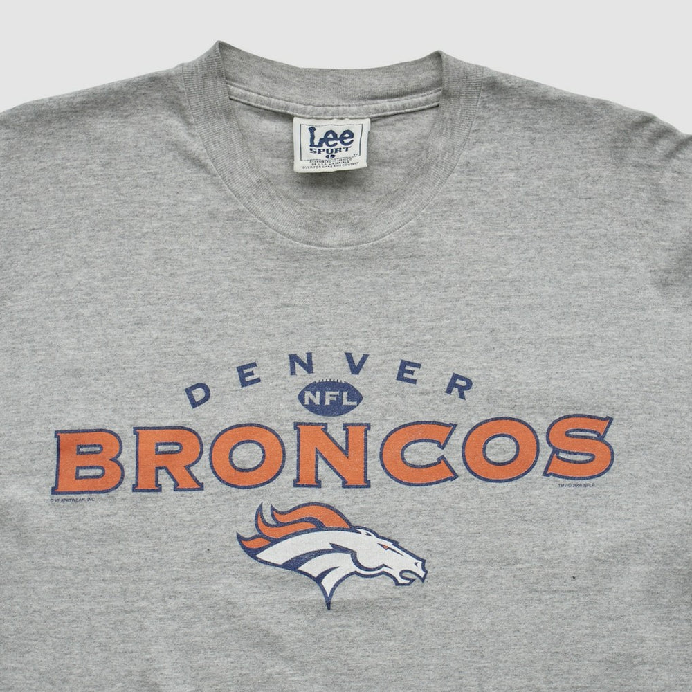 Denver Broncos Lee Apparel 2000s Long Sleeve T-shirt - Heather Gray Vintage discount