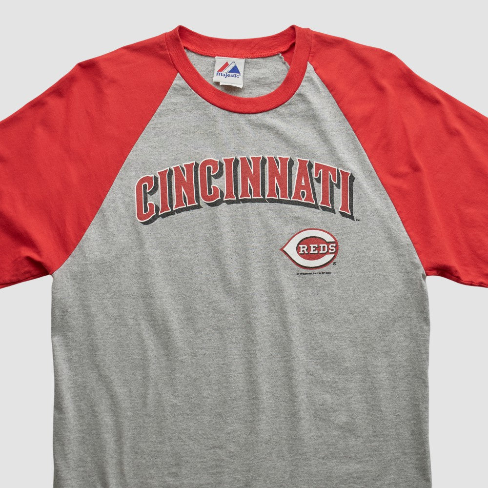 Cincinnati Reds Majestic 2000s T-shirt Heather Gray Vintage