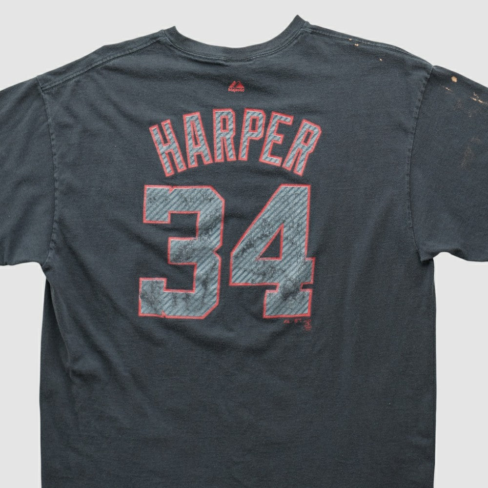 Washington Nationals Majestic 2010s T-shirt Charcoal Vintage