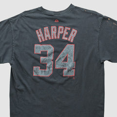 Washington Nationals Majestic 2010s T-shirt Charcoal Vintage