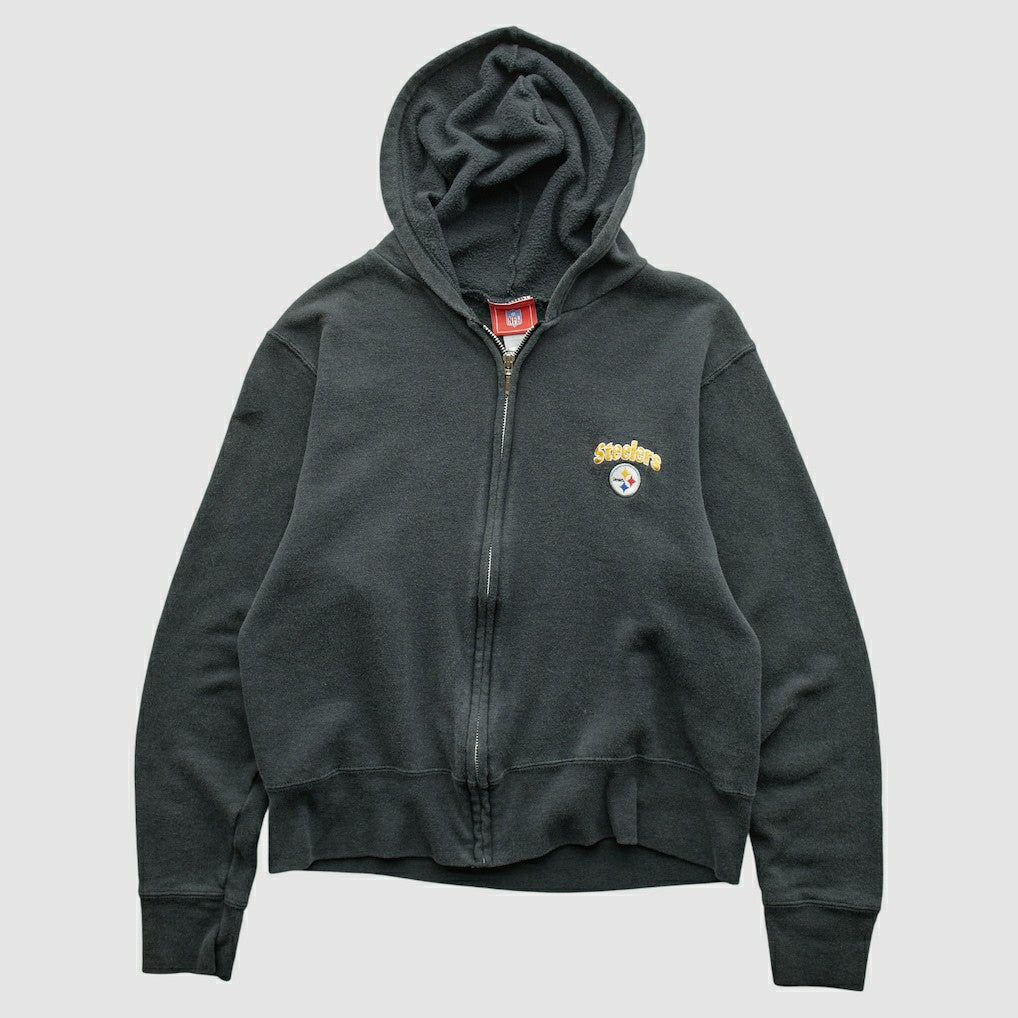 Pittsburgh Steelers NFL 2000s Hooded Full Zip Sweatshirt - Black Vintage online