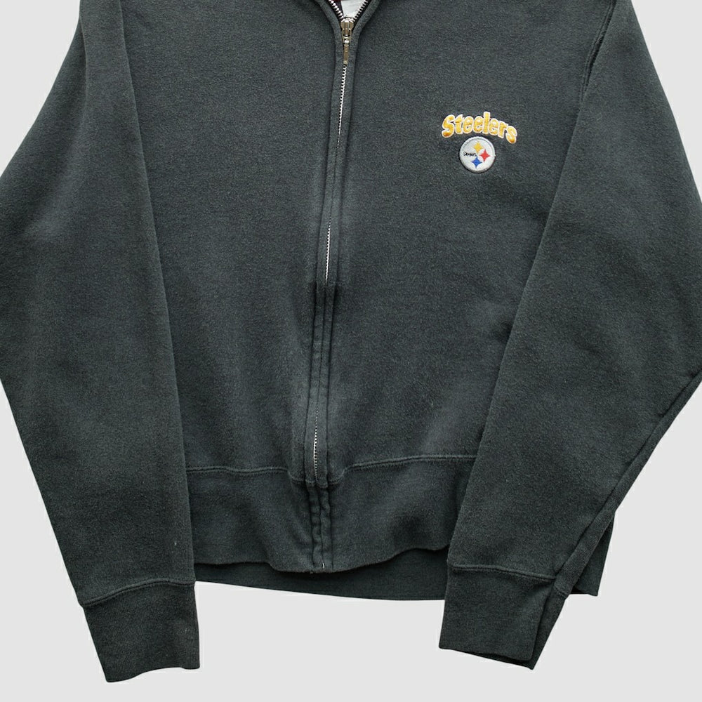 Pittsburgh Steelers NFL 2000s Hooded Full Zip Sweatshirt - Black Vintage online