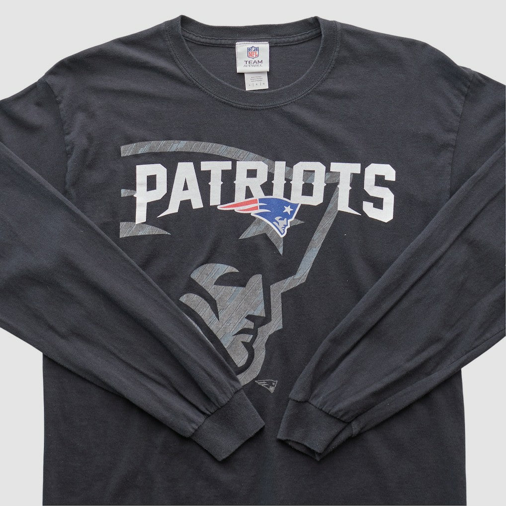 New England Patriots NFL 2010s Long Sleeve T-shirt - Black Vintage outlet
