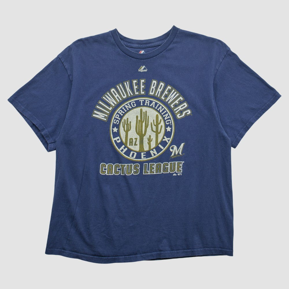 Milwaukee Brewers Majestic 2000s T-shirt Navy Vintage