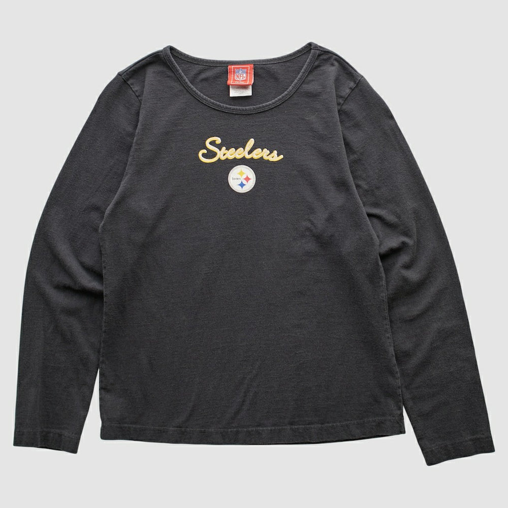 Pittsburgh Steelers NFL 2000s Long Sleeve T-shirt - Black Vintage on sale