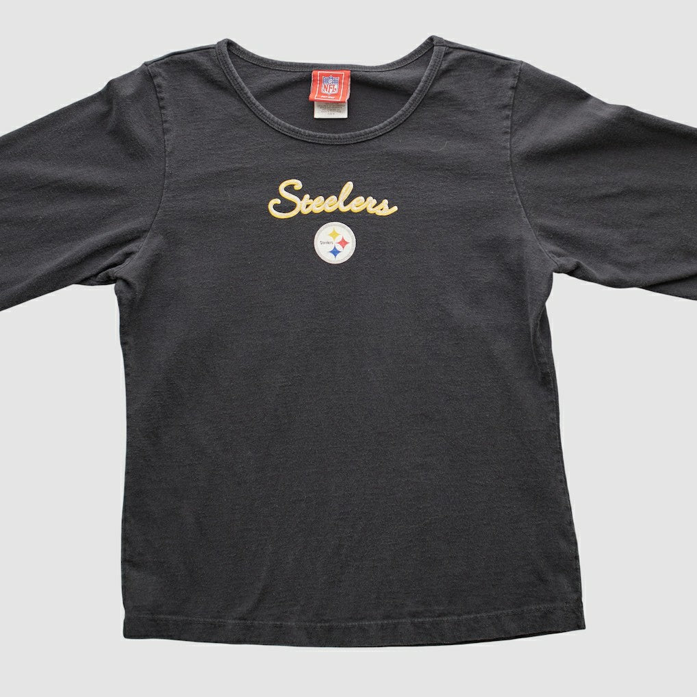 Pittsburgh Steelers NFL 2000s Long Sleeve T-shirt - Black Vintage on sale