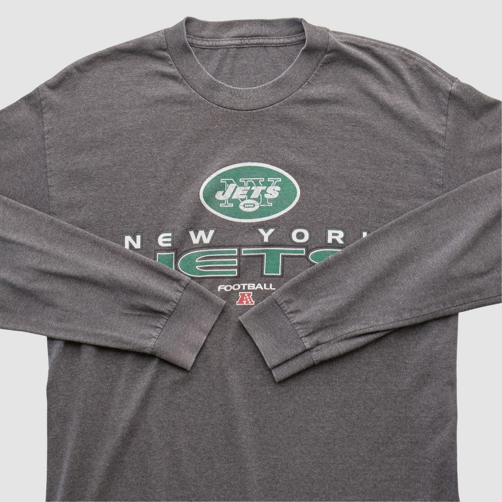 New York Jets 2010s Long Sleeve T-shirt - Dark Heather Gray Vintage sale