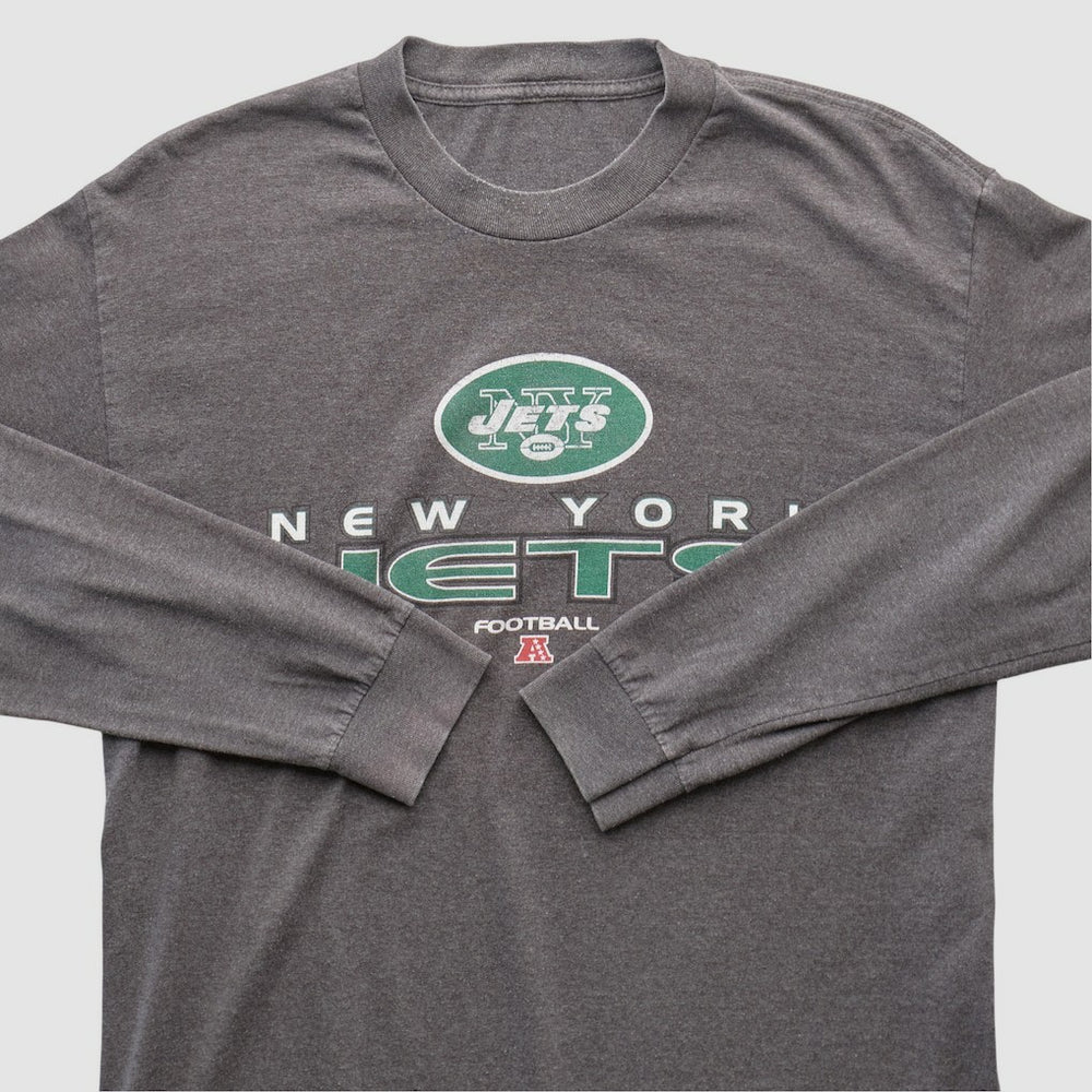 New York Jets 2010s Long Sleeve T-shirt - Dark Heather Gray Vintage sale