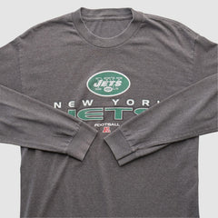 New York Jets 2010s Long Sleeve T-shirt - Dark Heather Gray Vintage sale