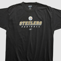 Pittsburgh Steelers Reebok 2000s T-shirt - Black Vintage discount