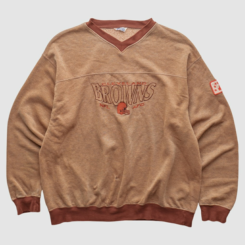 Cleveland Browns CRABLE SPORTSWEAR 90s Pullover Sweatshirt - Tan Vintage cheap