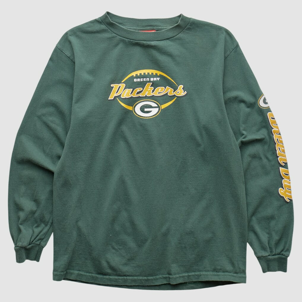 Green Bay Packers NFL 2000s Long Sleeve T-shirt - Green Vintage cheap