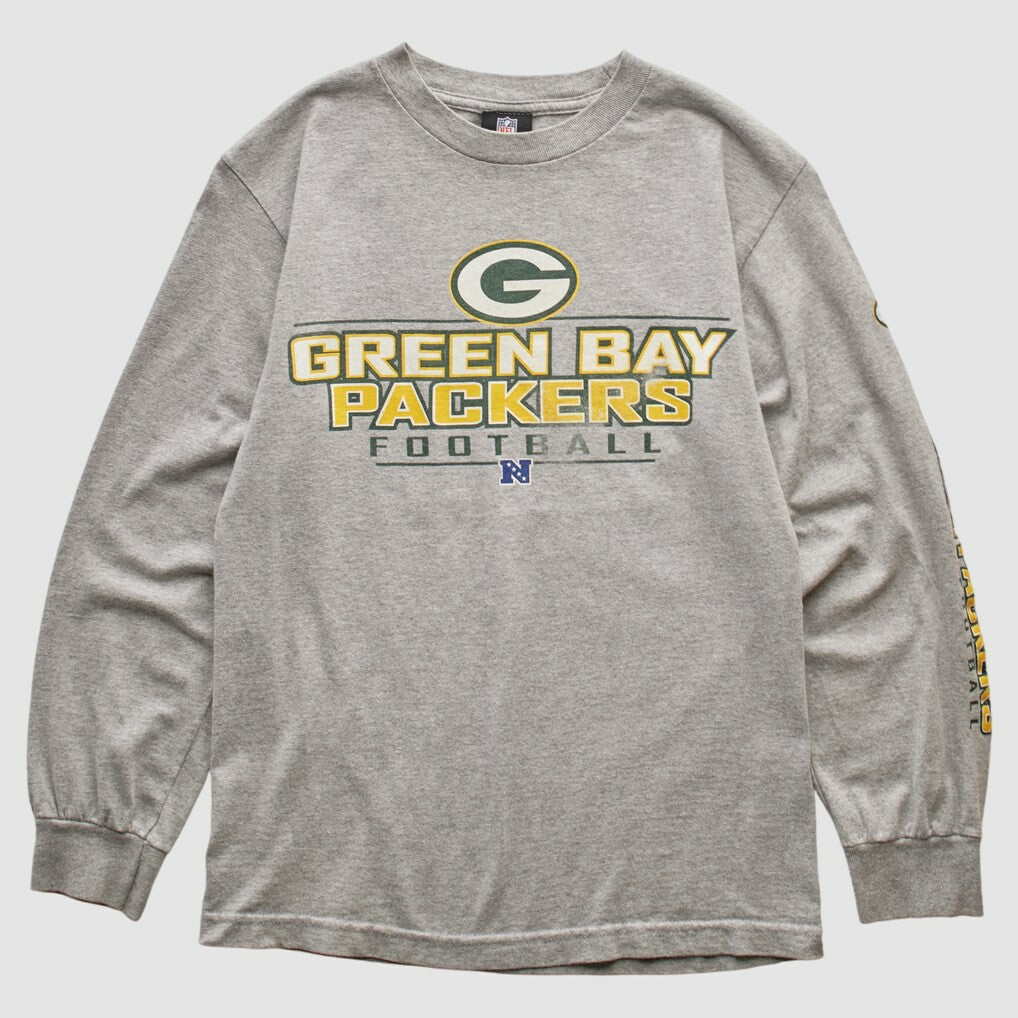 Green Bay Packers NFL 2010s Long Sleeve T-shirt - Heather Gray Vintage on sale