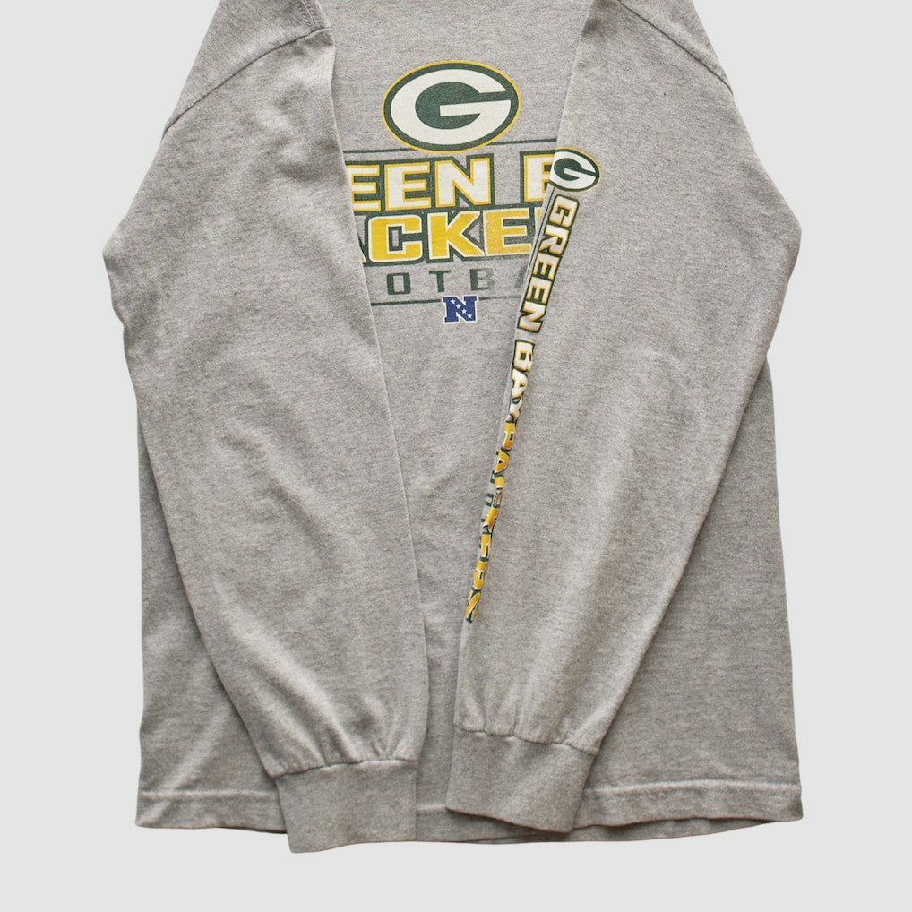 Green Bay Packers NFL 2010s Long Sleeve T-shirt - Heather Gray Vintage on sale