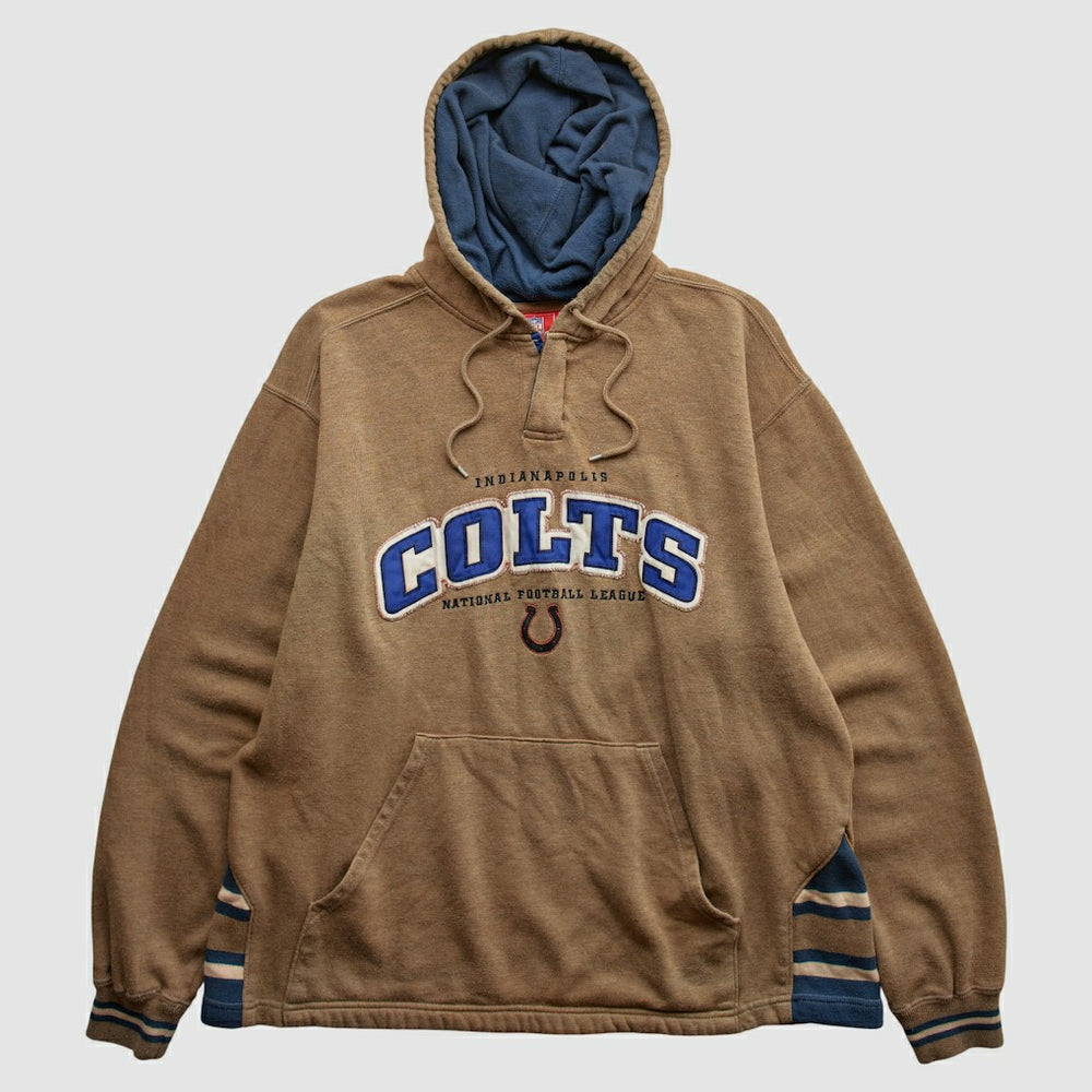 Indianapolis Colts NFL 2000s Hooded Pullover Sweatshirt - Tan Vintage sale