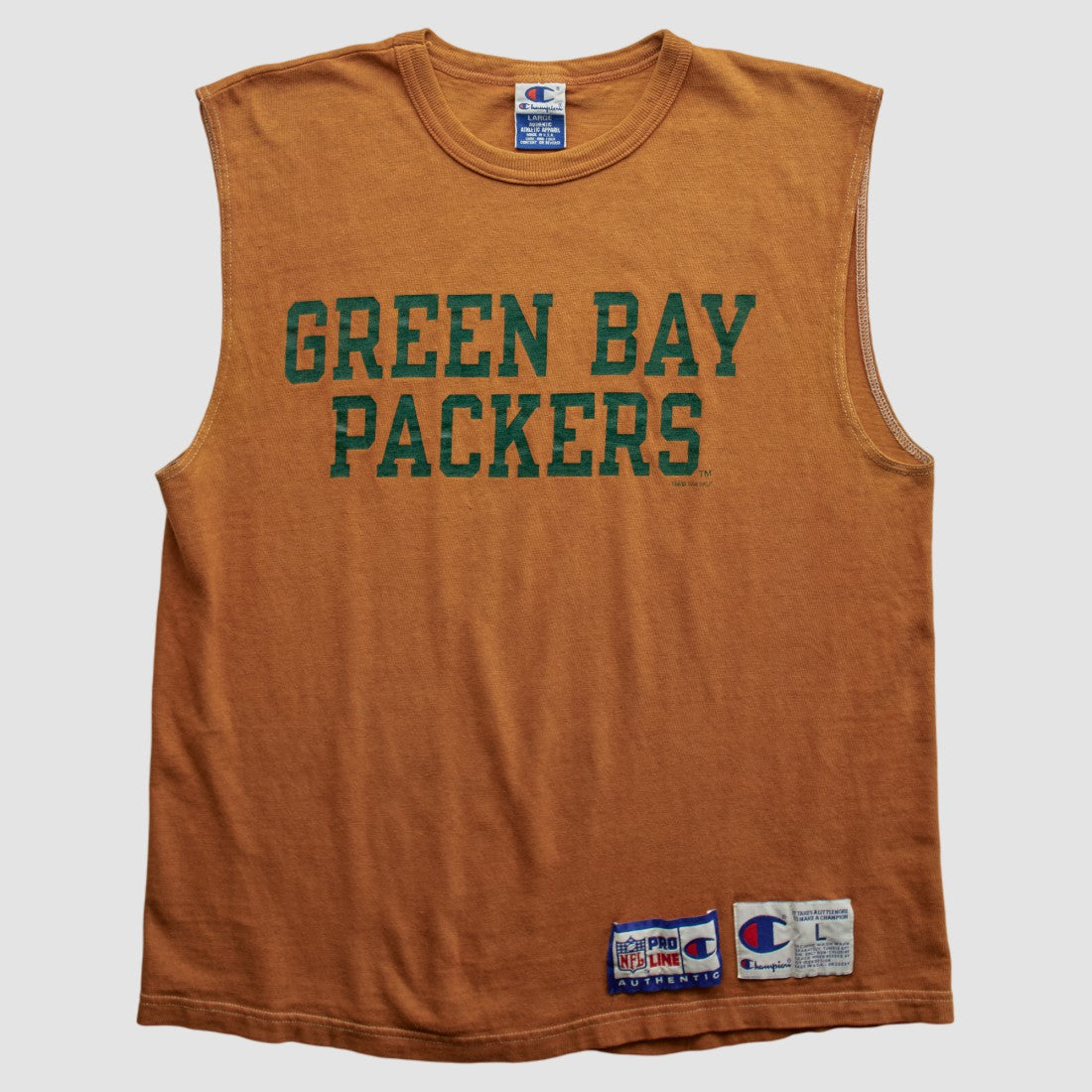 Green Bay Packers Champion 90s Tank - Brown Vintage on sale