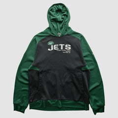 New York Jets Reebok 2010s Hooded Pullover Sweatshirt - Black Vintage discount