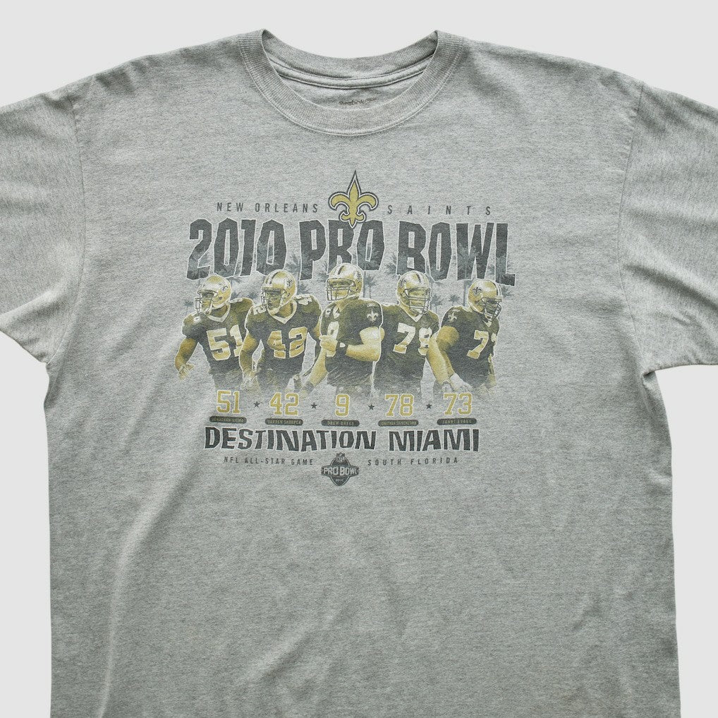 New Orleans Saints Reebok 2010 T-shirt - Heather Gray Vintage discount