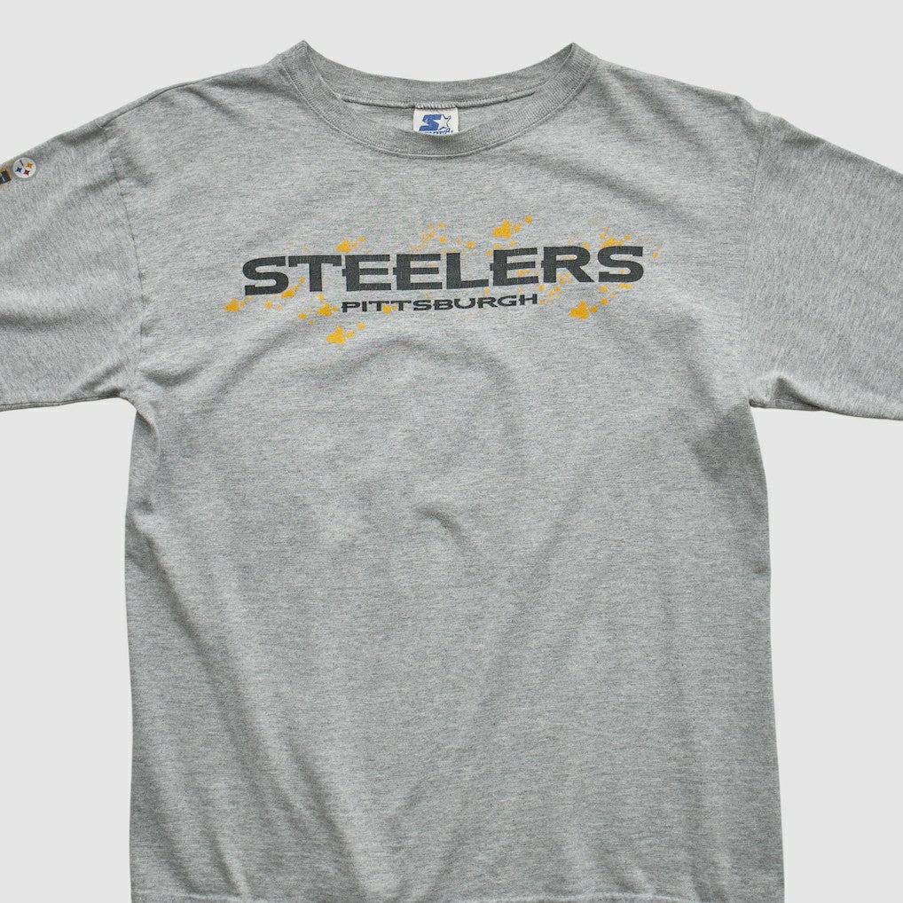 Pittsburgh Steelers Starter 90s Long Sleeve T-shirt - Heather Gray Vintage on sale
