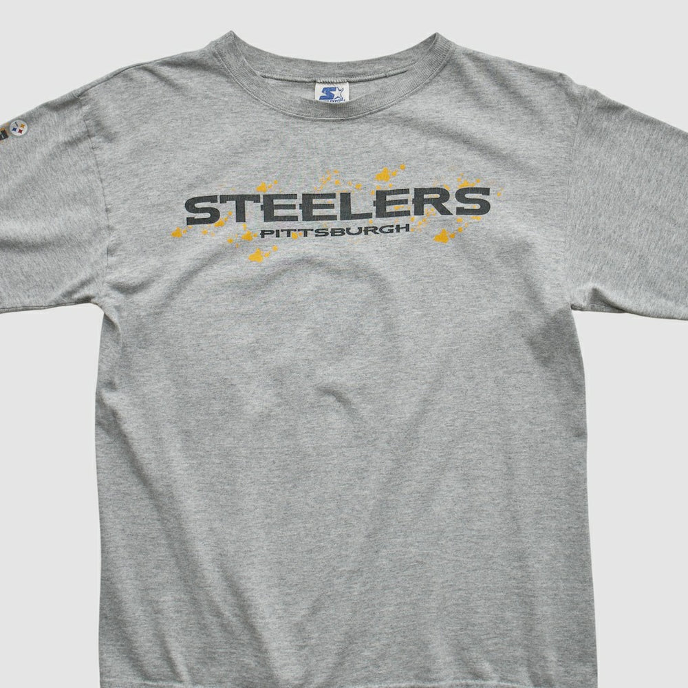 Pittsburgh Steelers Starter 90s Long Sleeve T-shirt - Heather Gray Vintage on sale