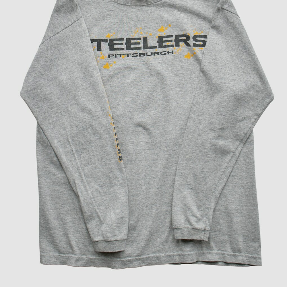 Pittsburgh Steelers Starter 90s Long Sleeve T-shirt - Heather Gray Vintage on sale