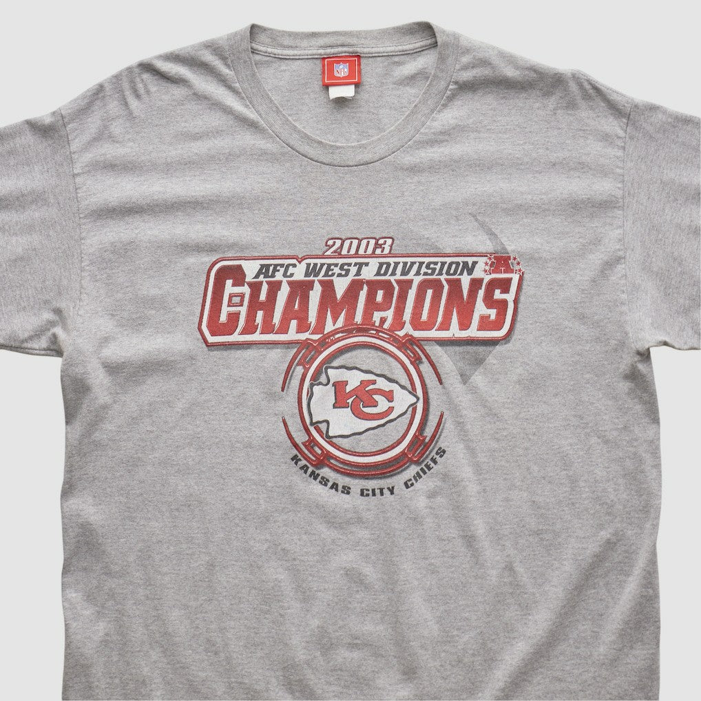 Kansas City Chiefs NFL 2003 Long Sleeve T-shirt - Heather Gray Vintage cheap