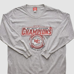 Kansas City Chiefs NFL 2003 Long Sleeve T-shirt - Heather Gray Vintage cheap