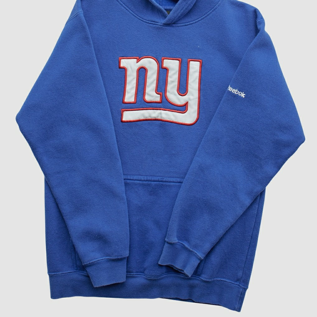 New York Giants Reebok 2000s Hooded Pullover Sweatshirt - Blue Vintage for sale