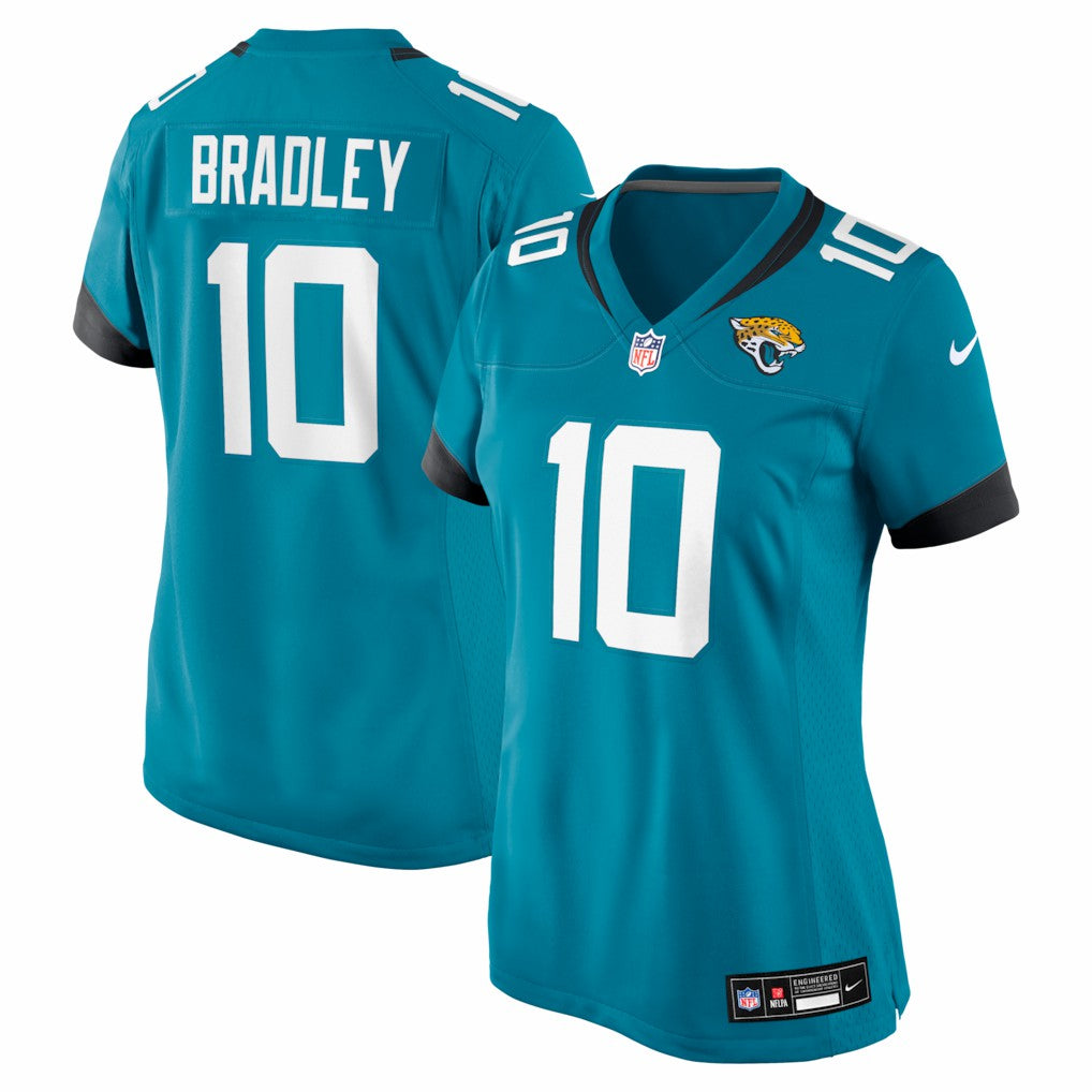 Carter Bradley Jacksonville Jaguars Women's Team Game Jersey - Teal outlet