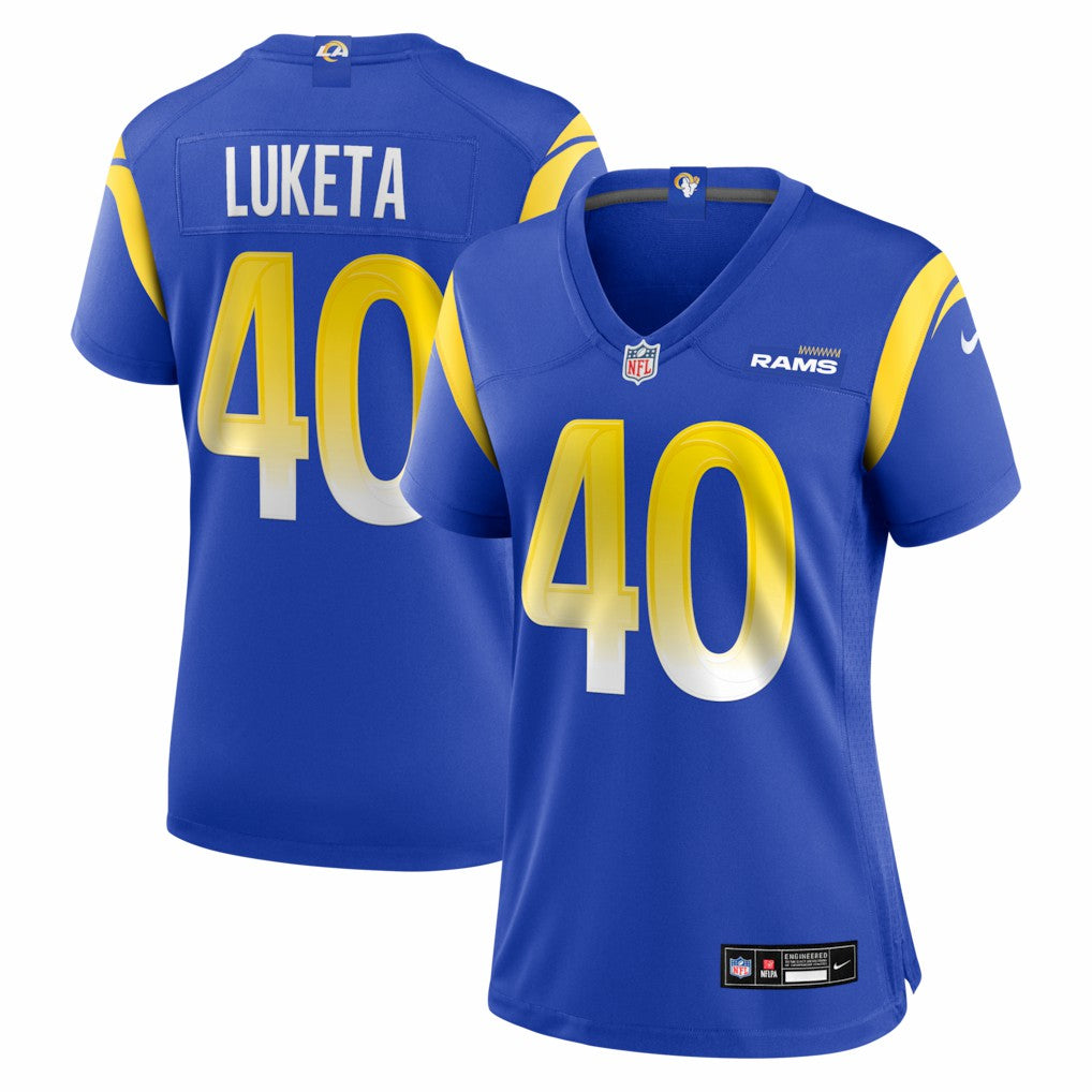 Jesse Luketa Los Angeles Rams Women's Team Game Jersey - Royal sale